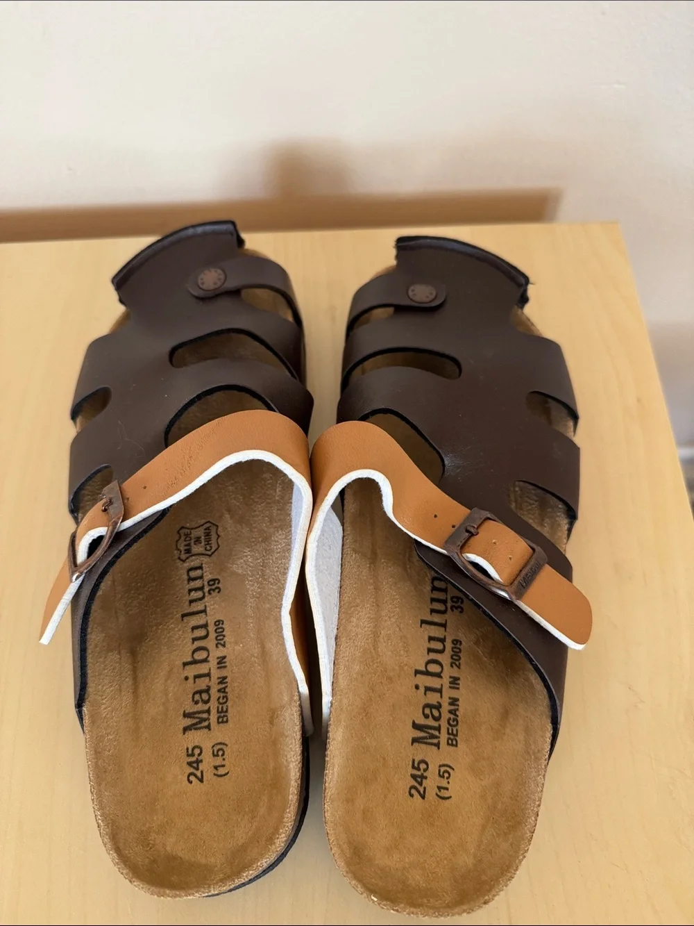 Brown & Tan Men’s Casual Slide Sandals